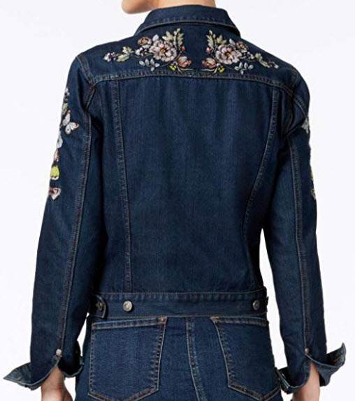 Buffalo David Bitton Womens Embroidered Jean Jacket, love