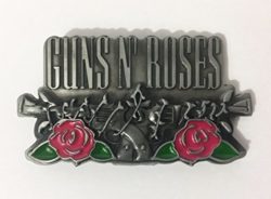 Bullzine Guns N Roses Band Belt Buckle with Color Enamel with pewter finish