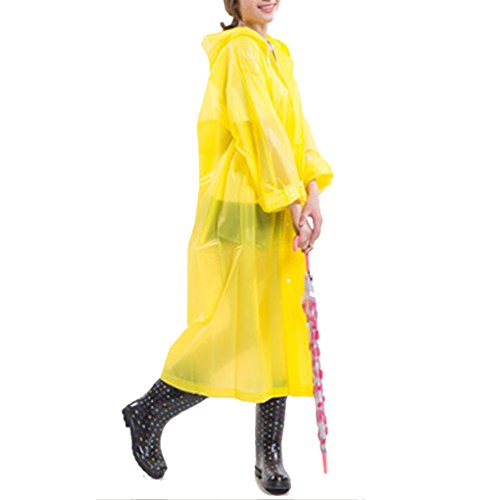 C.A.Z Portable Reusable Raincoat Rain Poncho with Hoods Sleeves for Adutls
