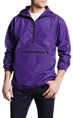 Charles River Apparel Pack-N-Go Wind & Water-Resistant Pullove, purple