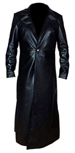Jackson Leather Dead Man WWE American Superstar Undertaker Black Real Leather Trench Coat