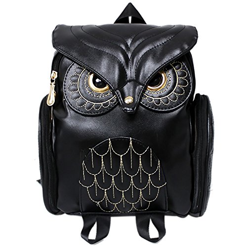 DuDuDou Fashion Pu Leather Owl Backpack