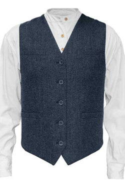 Emerald Isle Tweed Vest for Men, Imported from Ireland, Blue