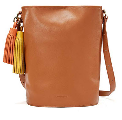 EMINI HOUSE Chic Bucket Shoulder Bag with Tassels Women Handbag brown