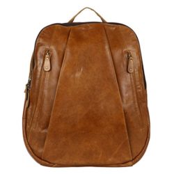 Enew Vintage Leather Laptop Rucksack with Large Pockets, Leather Backpack