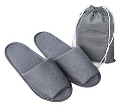 EQLEF® 2 Pairs Outdoor Travel Foldable Portable Non-disposable Cloth Slippers .