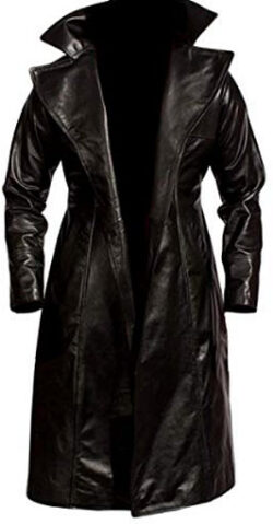 Fashionistz Mens Leather Trench Coat Slim Fit | Long Leather Trench Coat Men – Genuine Lea ...