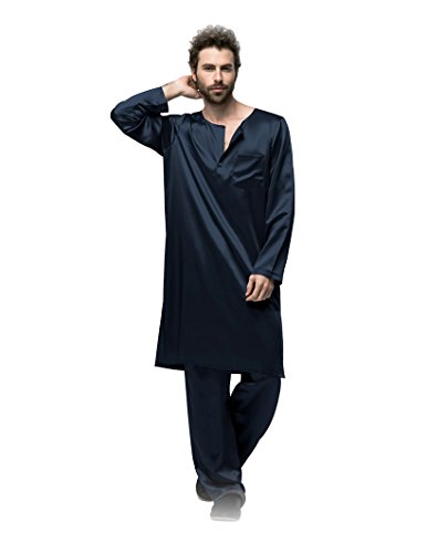 Galabiyyas Style Long Sleeves Silk Sleep Robe For Man 22 Momme
by Fairylotus