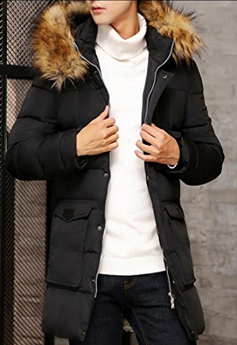Gocgt Men’s Fashion Down Jacket Faux Fur Hoodie Long Outwear ...