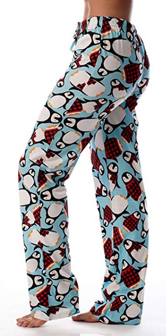 Just Love Women Ugly Christmas Pajama Pants Sleepwear blue-tossed penguin