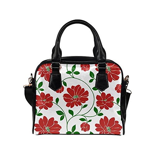 LEINTEREST Red Flowers Cute Floral Wallpaper Women Top Handbag Shoulder Bag