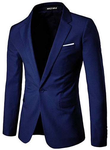 MAGE MALE Men’s Slim Fit Blazer Casual One Button Flap Pockets Business Solid Sport Suits  ...