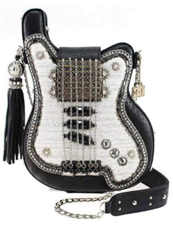 Mary Frances Greatest Hits Embellished Electric Guitar Crossbody Handbag