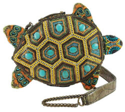 Mary Frances Turtle by The Sea Beaded Crossbody Novelty Handbag