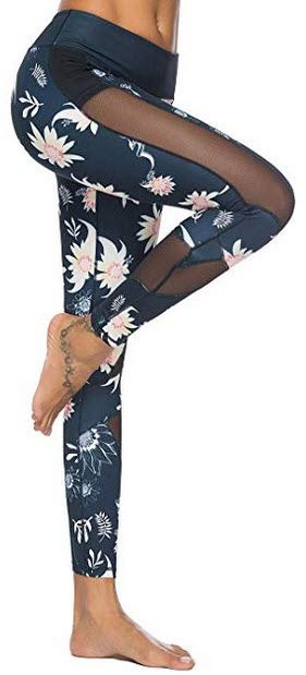 Mint Lilac Women’s High Waist Workout Yoga Pants Athletic Tummy Control Leggings 014 black
