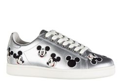 MOA Master Of Arts Women’s Shoes Leather Trainers Sneakers Silver