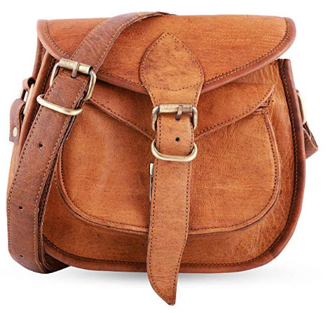 mPelle Handmade Women Shoulder Bag Vintage Rustic Retro Style Genuine Brown Leather Cross body T ...