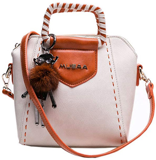 MUSAA Vintage Round Shape PU Leather Spell color Shoulder Bag,Totes Cross-body Handbags For Wome ...