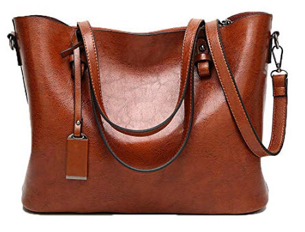 Obosoyo Women Shoulder Tote MessengerBag Lady Satchel Purse Top Handle Hobo Handbags, brown 2