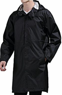 ONTBYB Men’s Lightweight Hooded Waterproof Active Outdoor Raincoat Trench Coat