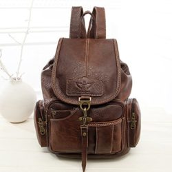Rurah Casual Fashion School Leather Backpack
