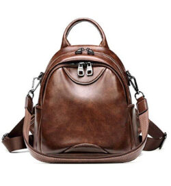Sanxiner Small Backpack Purse Leather Shoulder Bag for Women Vintage Rucksack