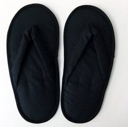 Serene Concepts Travel Indoor Use Foldable Cotton Fabric Flip Flops – Midnight Black .