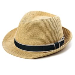 SIGGI Panama Straw Summer Fedora Beach Trilby Sun Hats Short Brim For Men