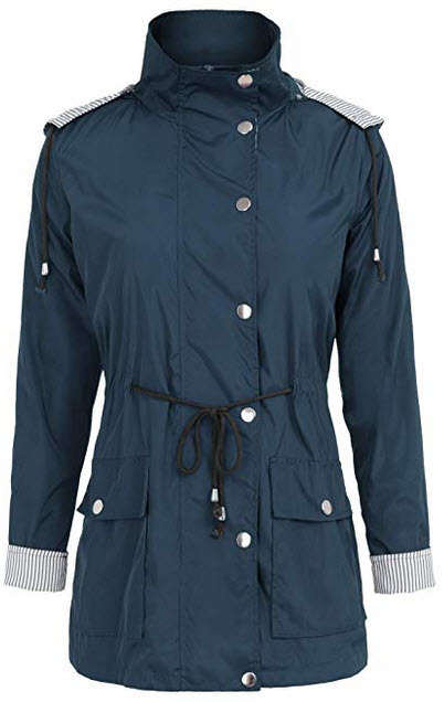 SMOLOUR Womens Rain Jacket Active Outdoor Raincoats Waterproof Lightweight Hooded Trench Coats n ...