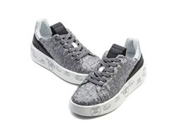 Wiberlux Premiata Belle Women’s Printed Thick Sole Sequined Lace-Up Sneakers