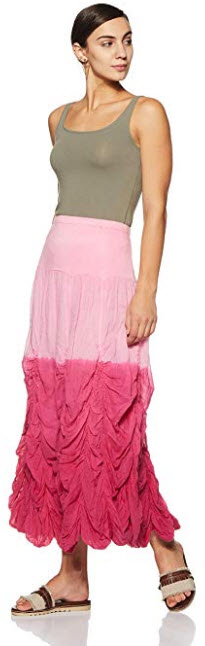 Wild Hazel Women’s Cotton Elastic Waist, Line Victorian Style Skirt pink
