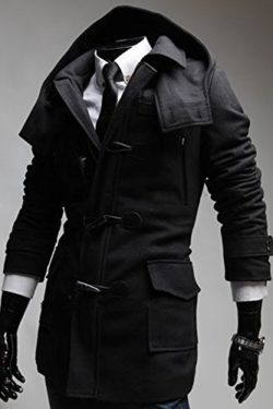 Winter Toggle Hooded Double-Breasted Pea Trench Coat Hooded Fleece
by SWORLD-men