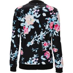 Women’s Fashion Floral Print Slim Fit Biker Soft Zipper Short Bomber Jacket Coat
by COLINNA