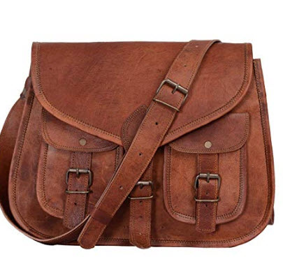 Zoro Crafts 13 inch Leather Purse Women Shoulder Bag Crossbody Satchel Ladies Tote Travel Purse  ...